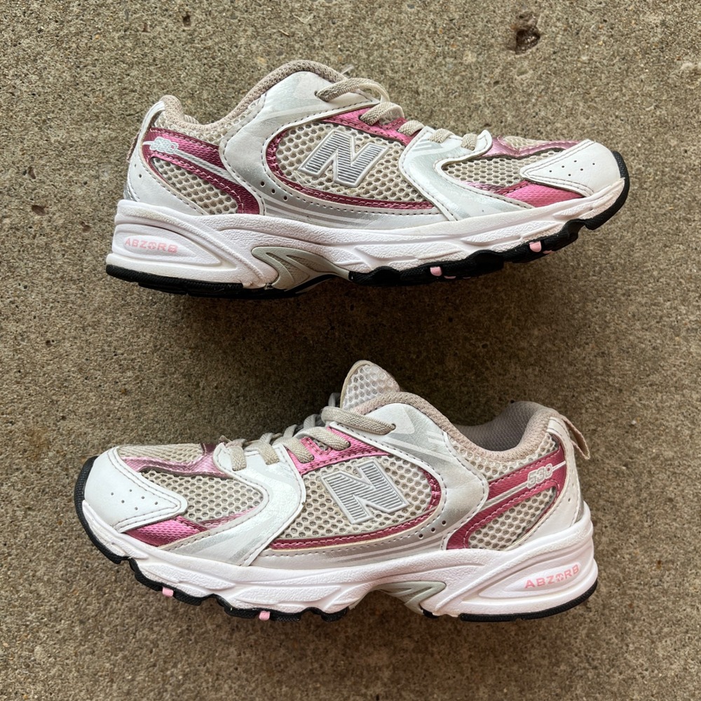 New Balance 530 White Pink Metallic Running Sneakers PZ530RK Kids Sz 1.5Y casual - Picture 2 of 9